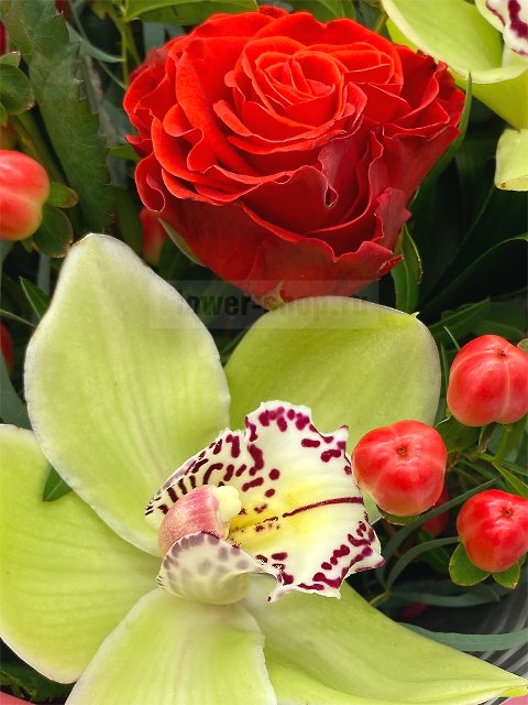 Букет из орхидей и роз «Мехико»